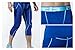 TSLA Men's Compression 3/4 Capri Pants Baselayer Cool Dry Sports Running Yoga Tights, Zero(p15) - Blue & Sky Blue, Large.