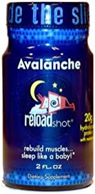 Avalanche Shots, "ReLoad" Bed-Time Protein Shots/Drink with Hydrolyzed Collagen Protein 20g, with Chamomile and 3.5mg of Melatonin., 2oz (12-Pack)