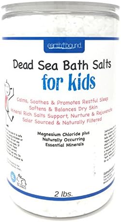 Earth Bound Kids 100% Premium Dead Sea Bath Salts / Pure Mineral Rich Salts are Naturally Calming and Soothing and Promote Restful Sleep / Softens and Balances Dry Skin