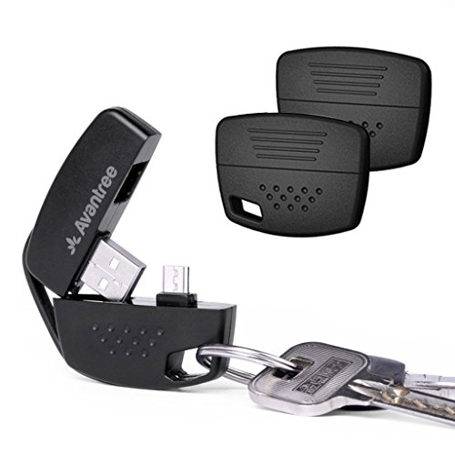Avantree 2 Pack Handy Keychain Short Micro USB Cables, High Speed Data Sync Charge Keyring Cord Charging Cable for Samsung HTC and All Android Devices