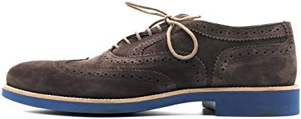 Doucal's Burnished T.Moro Calf Suede Wingtip w/ Blue Sole (11 US; 44 EU) Handmade in Italy
