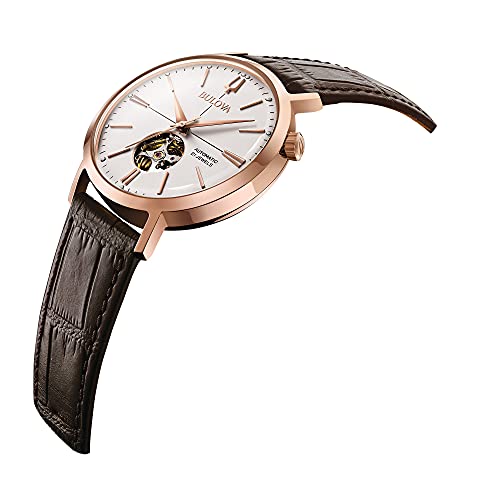 Bulova Men's Classic Aerojet 3Hand Automatic Leather Strap Watch, Open