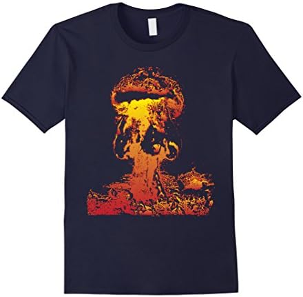 Mens Nuclear Bomb Blast Mushroom Cloud shirt 2XL Navy