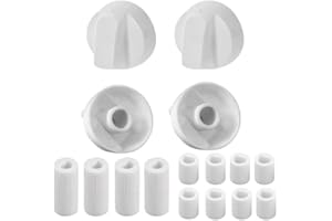 XIAOYIXIAO 4 Pack Control Knobs Replacement with 12 Adapters – Universal Fit for Oven, Stove, Range – D-Hole Size Matching Gu