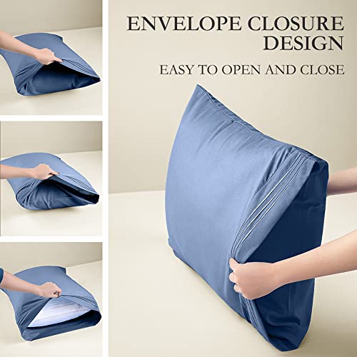 LIANLAM Queen Bed Sheets Set - Super Soft Brushed Microfiber 1800 Thread Count - Breathable Luxury Egyptian Sheets 16-Inch Deep Pocket - Wrinkle and Hypoallergenic-4 Piece(Queen, Navy Blue)