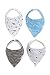 BABYLLONE Baby Bandana Bib Pack of 4 - Ideal as Baby Boy Bandana Bibs, Baby Girl Bandana Bibs, Bandana Drool Bibs and Dribble Bibs - Ultra High Absorption and Unique Appealing Patterns