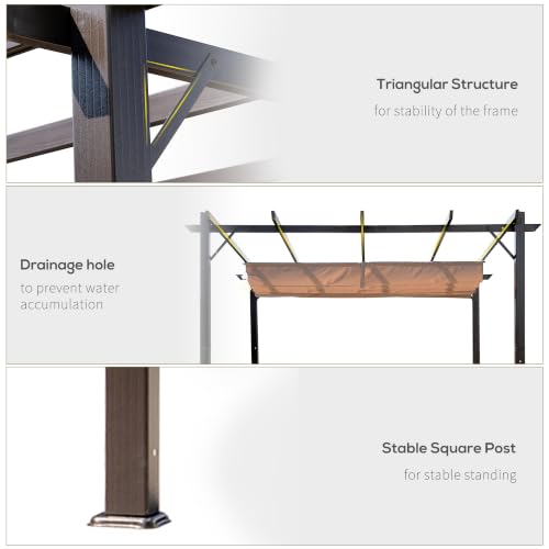 Outsunny 10x10 Aluminum Pergola with Retractable Canopy Review: Adjustable Patio Shade image 20