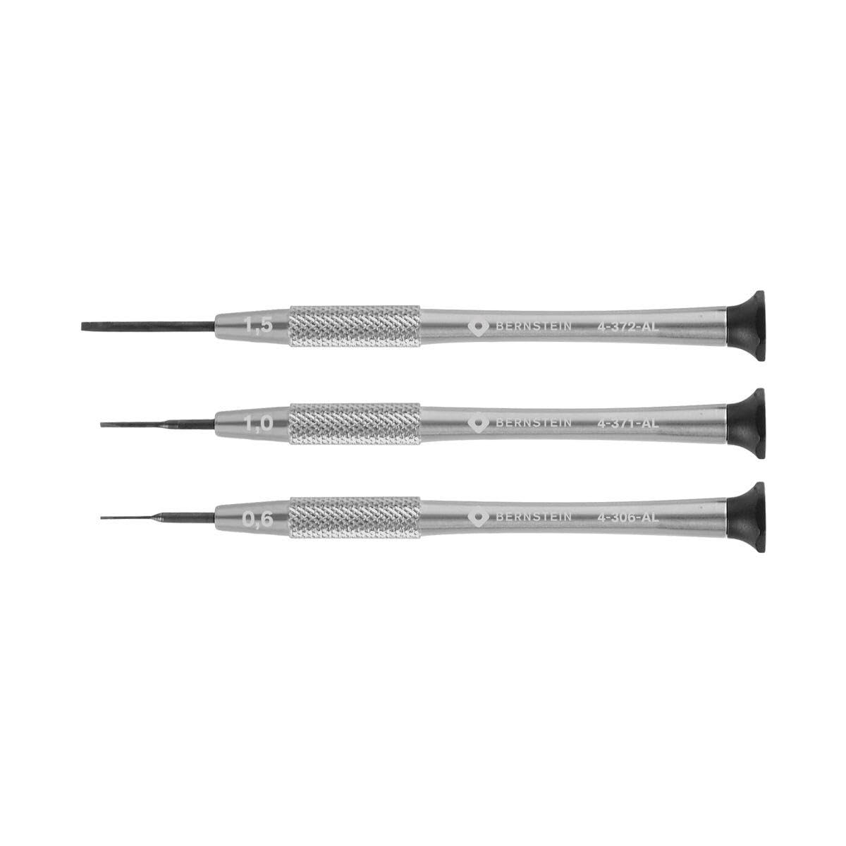 Bernstein Werkzeuge 4-360-E01 Watchmaker's Screwdriver Set 3-Piece Slotted 0.6/1.0/1.5 mm