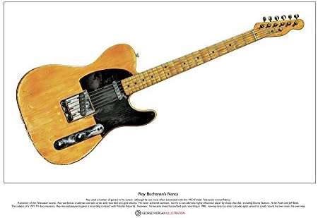 George Morgan Illustration Roy Buchanan’s Nancy Telecaster Guitar Limited Edition Fine Art Print A3 size