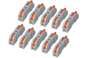 LuoQiuFa 10Pcs Lever Nut Connector Assortment Conductors Compact Wire one-to-one Quick Terminal Block Splicing Type Multi-Function Soft and Hard Wire Universal PCT-221