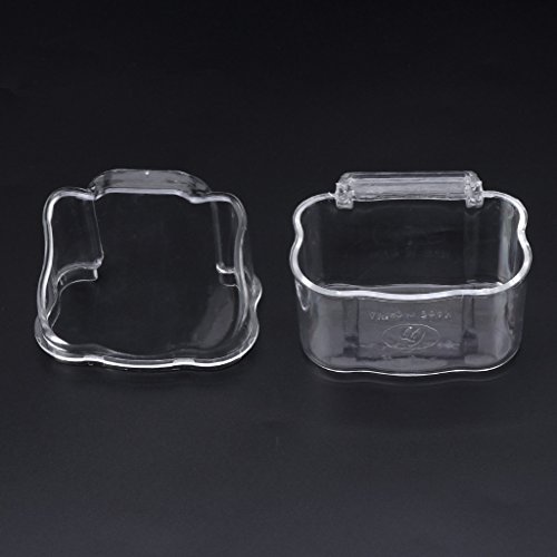 Oranmay 2Pcs/Set Acrylic Bird Feeder Cage Hanging Dish Feeder Dispenser Drinker Supplies - Thumbnail 6