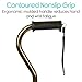 Vive Quad Cane - Walking Stick for Men and Women - Lightweight Adjustable Staff - Comfortable Right and Left Hand Grip for Stability Support - Four Prong Sturdy Aluminum Travel Aid - 4 Tip Bronze