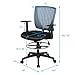 Giantex Mesh Drafting Chair with Footrest Ring, Adjustable Height and Lumbar Support Mid Back Swivel Rolling Executive Chair for Standing Desk, Home Sturdy Office Furniture (Black & Blue)