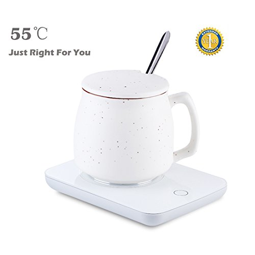 Longwei Coffee Mug Warmer, Auto Shut Off Cup Warmer Electric Coffee Heater Plate Beverage Warmer for Office/Home (Up to 131℉/55℃) g