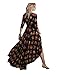 CA Mode Women's Pleated Floral Beach Boho Maxi Swing Dress