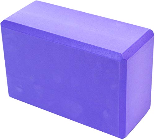 Sol Living Yoga Block Yoga Block - Compact Durable High Density EVA Foam Block for Balance & Stability Exercise Fitness Pilates & Yoga Accessory - Purple