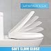 CROWNSTARQI Slow Close Elongated Bowl White Toilet Seat for Adult/Toddler Magnetic Stay Tight No Slam