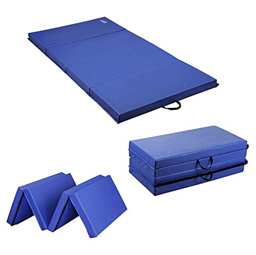 ZENOVA Extra Thick 4'' (10cm) Gymnastics Landing Mat Heavy Duty Folding Gymnastic Mat 8 FT Thick Surface Tumbling Mats - Thumbnail 3