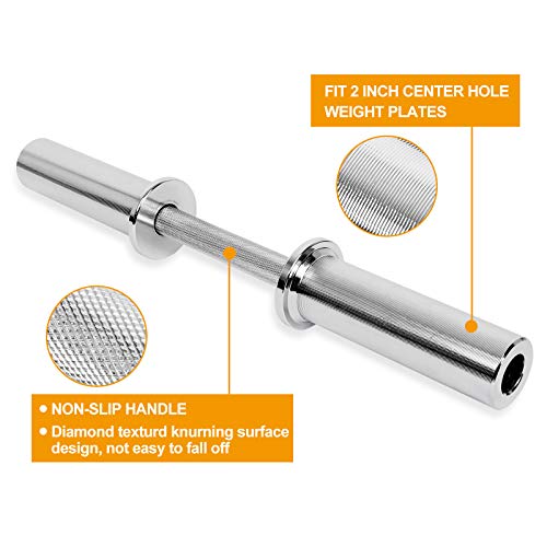 UBOWAY Adjustable Dumbbell Bars 2 inch Threaded Handle Weights Set of