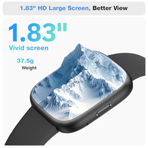 Smart Watch for Women Men, Alexa Built-in, 1.83" HD Touchscreen Fitness Tracker with Bluetooth Calling, Fitness Watch with Sleep Monitor, 100+ Sports Modes, IP68 Waterproof Smartwatch for Android iOS