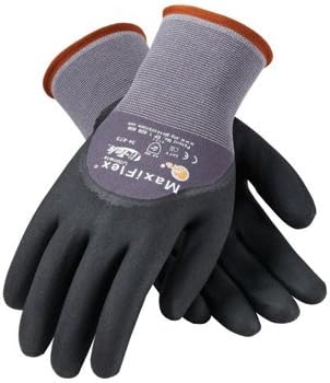 Protective Industrial Products 34-875/XL X-Large MaxiFlex Ultimate by ATG 15 Gauge Abrasion Resistant Black Micro-Foam Nitrile Palm, Finger And Knuckle Coated Work Gloves With Gray Seamless Knit Nylon And Lycra Liner And Continuous Knit Wrist (1/PR)