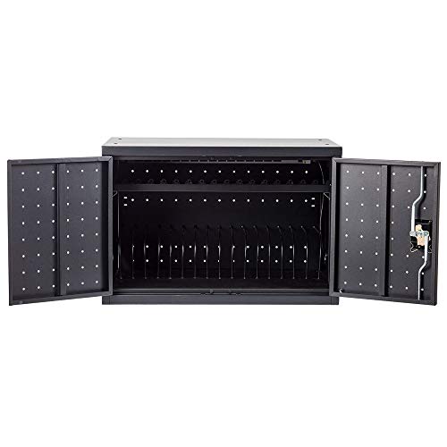 Pearington 16 Bay Classroom and Office Table Top Charging Cart for Chromebooks, iPad, Tablets, and Laptop Computers with Secure Storage - Store up to 17" Size Computer or Tablet