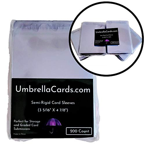 Umbrella Cards SemiRigid Sleeves 200 Count PSA BGS Card Grading