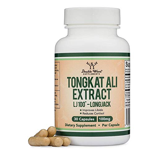 Tongkat Ali Vegan Extract - LJ100 Patented and Clinically Proven Longjack Capsules - 100mg (Malaysian Ginseng) by Double Wood Supplements (30 Capsules) Tongkat Ali Vegan Extract - LJ100 Patented and Clinically Proven Longjack Capsules - 100mg (Malaysian Ginseng) by Double Wood Supplements (30 Capsules)