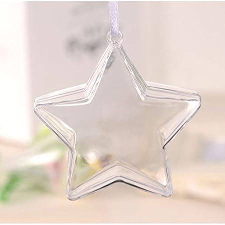 Stella Di Natale Plastica.Blanketswarm 12 Pcs Albero Di Natale Della Stella Di Albero Di Plastica Trasparente Dell Albero Di Natale Che Appende Il Contenitore Di Decorazione Della Bauba Big Star Amazon It Casa E Cucina