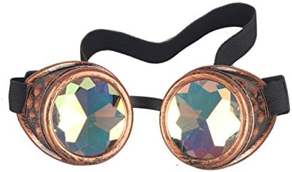Retro NEW CYBER Vintage STEAMPUNK GOGGLES&amp;Glasses Bling Lens Rustic Goth FOR COSPLAY PARTY
