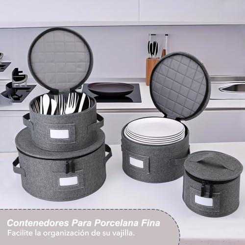 Gugxiom 5 Piece Hard Shell Dish Organizer, Organizador de vajilla para Transporte Moving Party, Almacenamiento de Porcelana para Guardar Platos de Cena, Platos de Ensalada, Tazas
