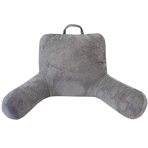 Sweet Home Collection Ultra Plush Brushed Microfiber Bed Rest Pillow Lounger - Ultimate BEDREST for Comfort and Support - Gray,