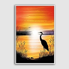 Framed Canvas Home Artwork Decoration Silhouette Canvas Wall Art for Living Room, Bedroom - 16x24 inches