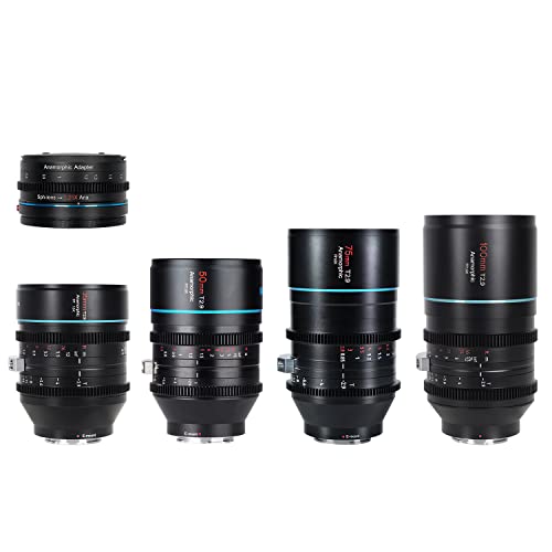 SIRUI T2.9 1.6X Full-Frame L-Mount Anamorphic Lens Set with 1.25x Anamorphic Adapter (35mm,50mm,75mm,100mm)