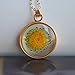 Sunflower Sunshine Daisy Real Pressed Flower Pendant 18k Gold Plated Necklace for Women Handmade