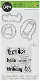 Sizzix Framelits Die Set with Stamps Birthday, Hello and Thanks by Doodlebug Design (5 Pack)