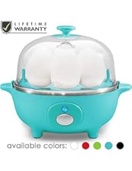Maxi-Matic EGC-007T Easy Electric Egg Poacher, Omelet & Soft, Medium, Hard-Boiled Measuring Cup Included, 7 Capacity, Teal