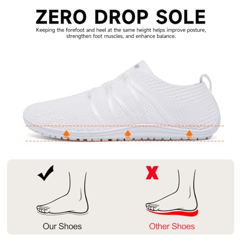 chetoria Barefoot Women's Zero Drop Sneakers Minimalist Men's Barefoot Shoes Lightweight Gym Sneakers Breathable Barefoot Shoes Unisex Sizes 37-45
