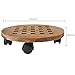 MyGift Light Brown Wood Rolling Planter Dolly with 360º Rotating Castersthumb 2