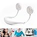 Portable Fan USB Rechargeable with Dual Wind Head Fan Hand Free Wearable Neckband Fan for Camping Traveling Office Room Kids Stroller