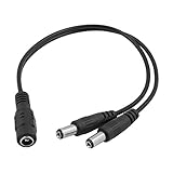 uxcell 5.5x2.1mm 1 Female to 2 Male Splitter 2 Way DC Power Cable for CCTV Camera