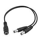 uxcell DC Power Cable 5.5x2.1mm Female 1 to 2 Male Plug for CCTV Camera
