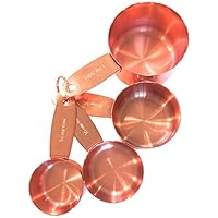 Copper Metal Measuring Cups For Your Rustic & Farmhouse Kitchen Decor, Superior Strength Stainless Steel Core, Beautiful Finish, Baking Supplies, Cooking Tools, A Lovely Gift, Attractively Boxed