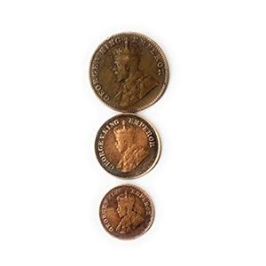 3 British India Kgv Copper Coins