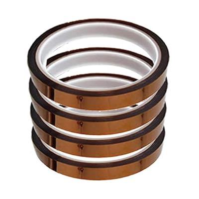 4 Rolls 10mm x33m（108ft）High Temperature Heat Resistant Tape No Residue Heat Transfer Tape for Heat Sublimation Press and Heat Transfer Vinyl