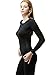 TSLA Women's Thermal Long Sleeve Tops, Mock Turtle & Crew Neck Shirts, Fleece Lined Compression Base Layer, Round Neck Wintergear Black, Medium