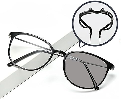 WEARKAPER Anti-UV Finished Optical Eye Glasses Frames Myopia Glasses for Women Men Sun photochromic Eyeglasses (-1.00, Black)