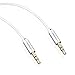 AUKEY Aux Cable, 3.5mm Audio Cable Nylon Braided (4ft/1.2m) for Home or Car Stereos, Headphones, iPhones, Smartphones and PCs (Silver)