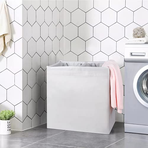 CRZDEAL Double Laundry Hamper with Zippered Lid Fiber Tube Support