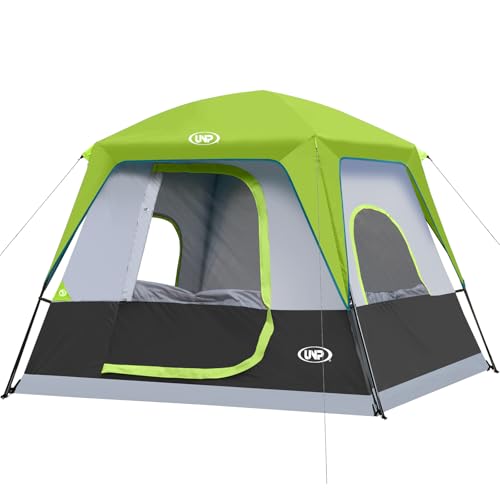 UNP Campingzelt FüR 4-8 Personen, Einfach Aufzubauen, Wasserdicht Mit Regendach, FüR Camping/Wandern Und Trekking (NeongrüN, 240×210×180cm)